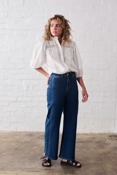 Palazzo Jean Mid Washed Blue