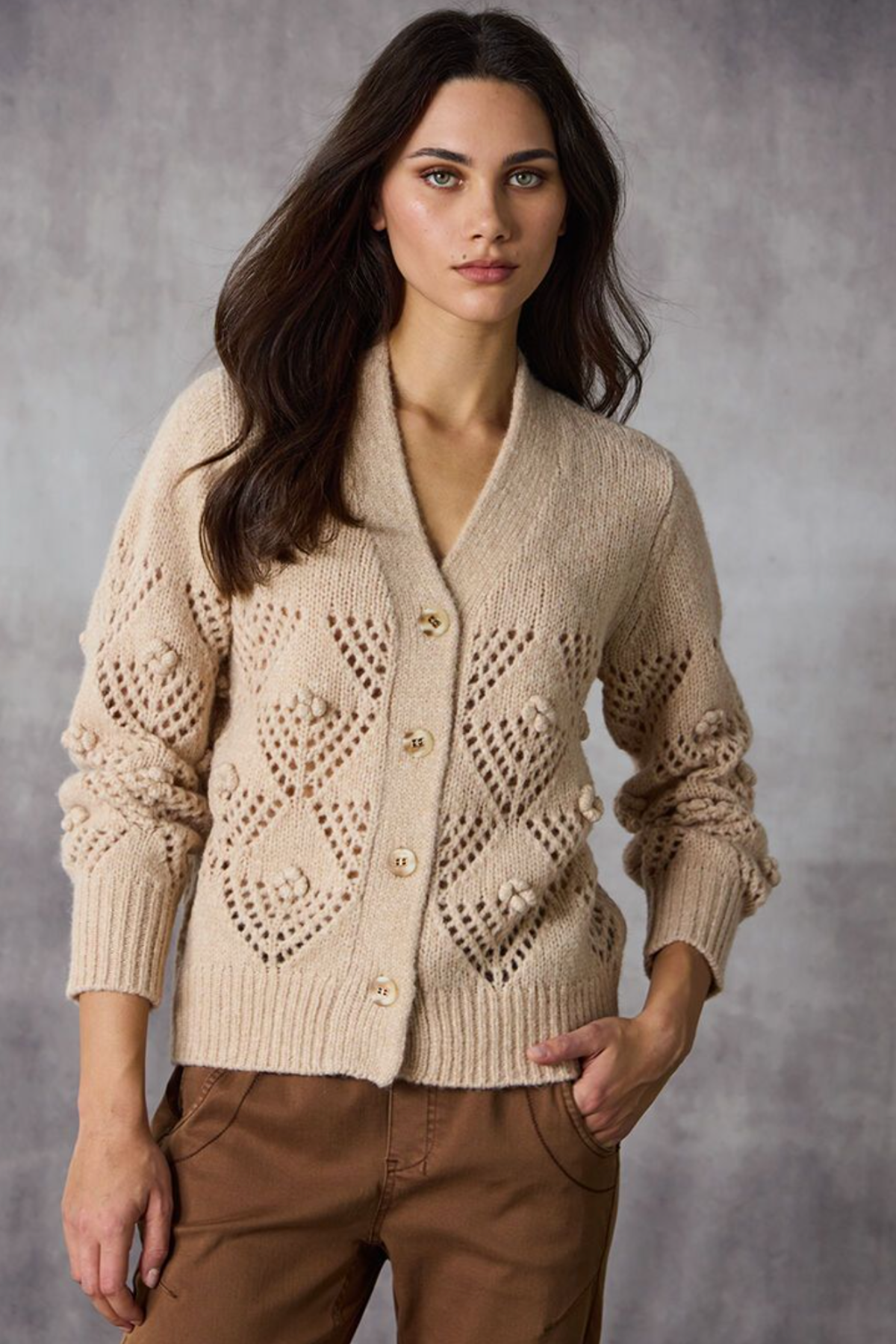 Trellis Cardigan Honey