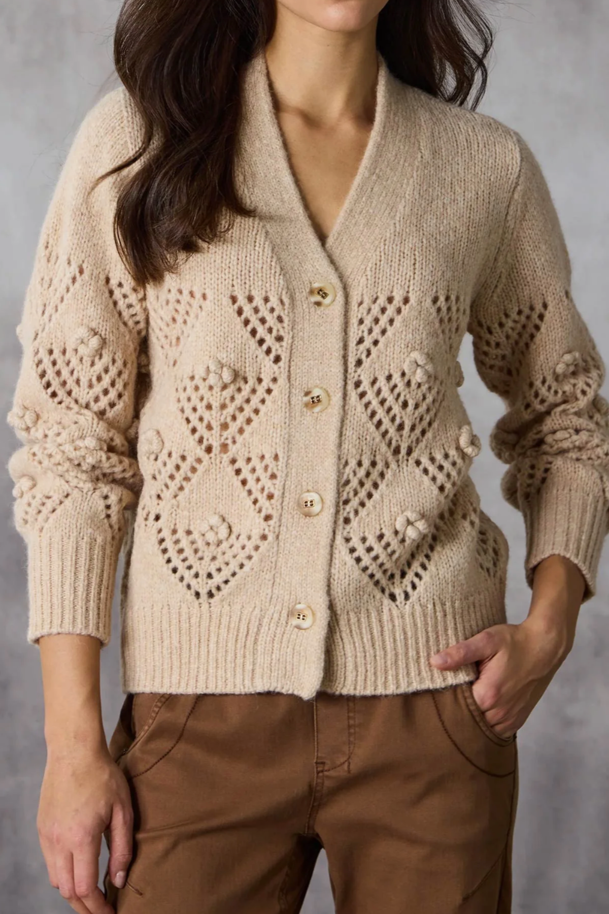 Trellis Cardigan Honey