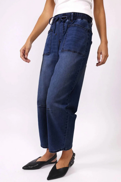 Leo Barrel Jean Ink Denim
