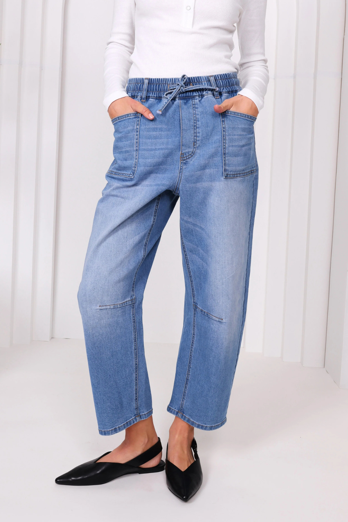 Leo Barrel Jean Blue Denim