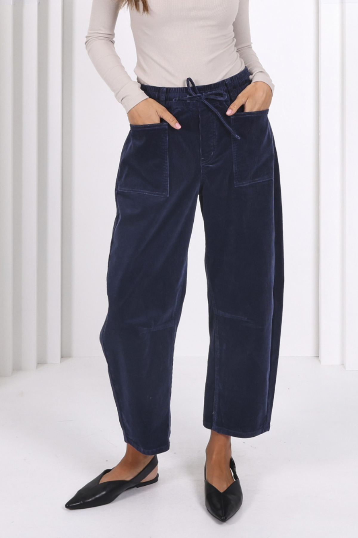Leo Barrel Cord Jean Navy