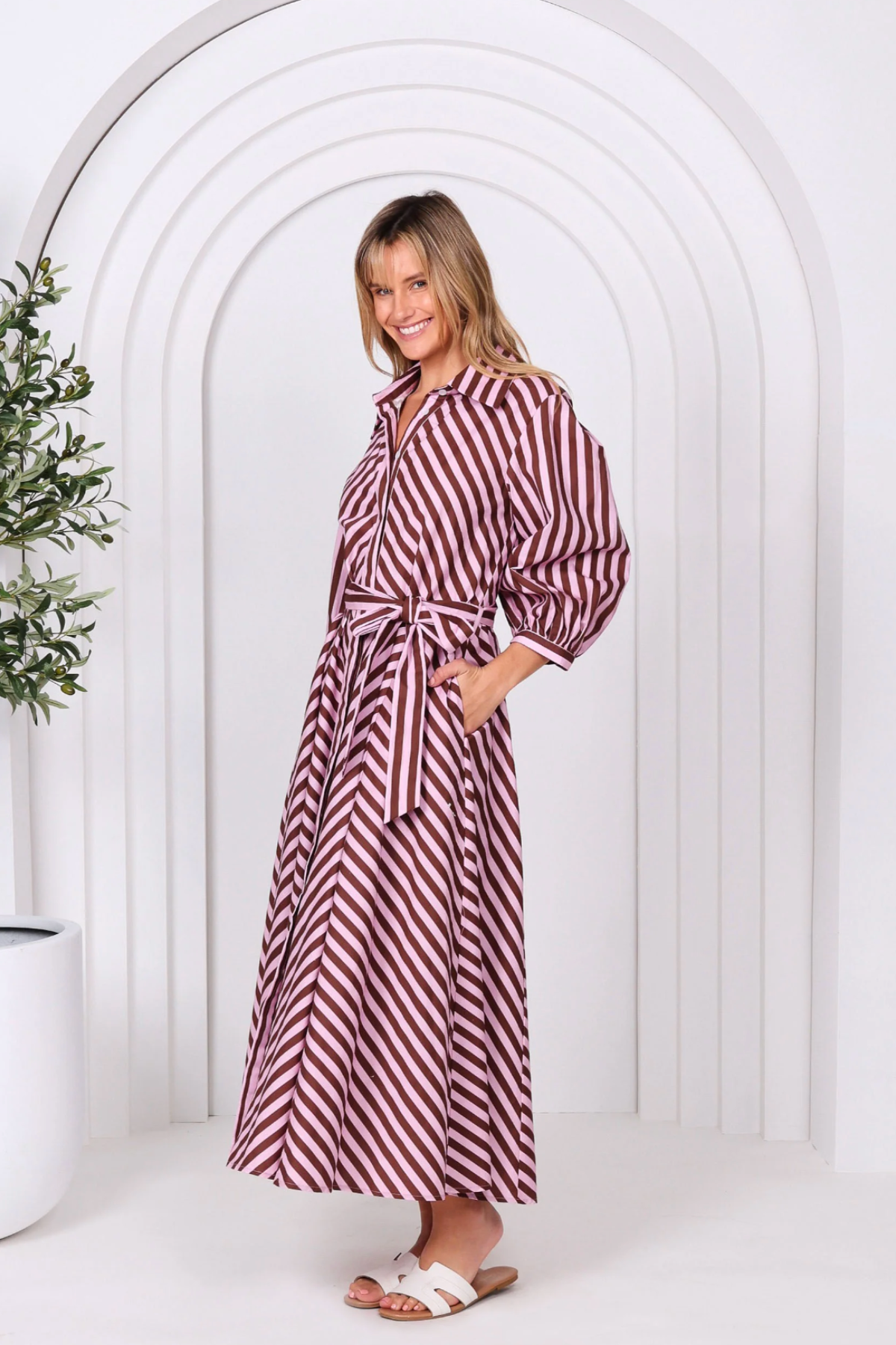 Bianca Dress Pink Chocolate