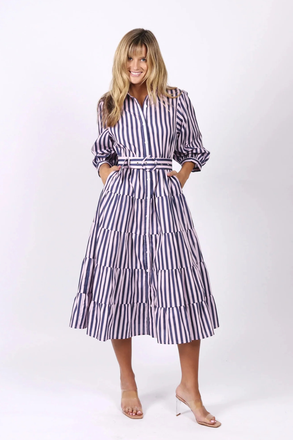 Peyton Dress Pink Stripe