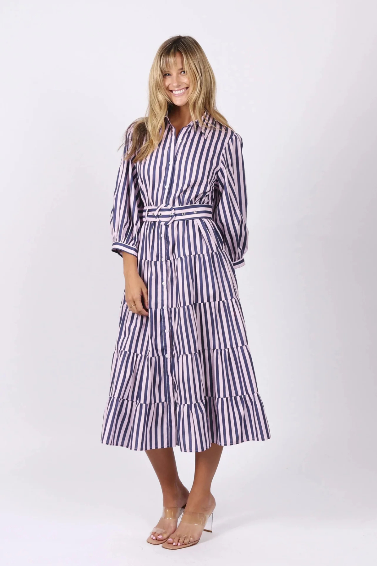 Peyton Dress Pink Stripe