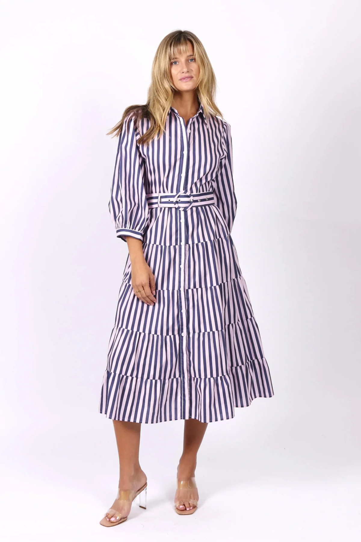 Peyton Dress Pink Stripe
