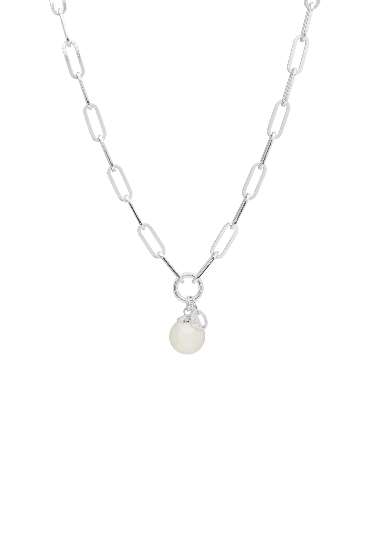 Hayley Silver Pearl Necklace