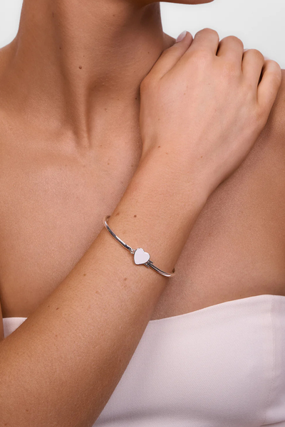Myra Silver Heart Bangle