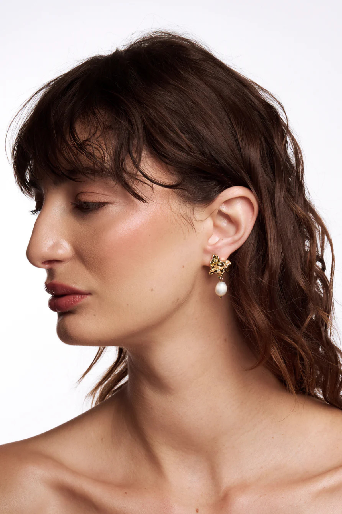 Waverly Gold Pearl Earring