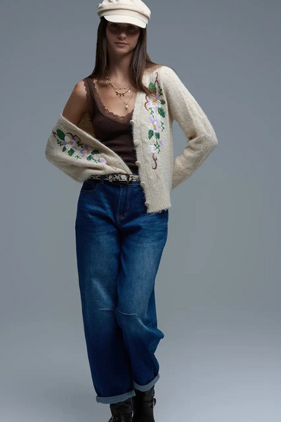 Lilac Flower Cardigan