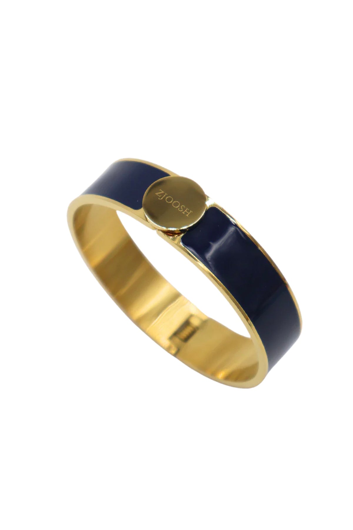 Logo Disk Bangle Navy