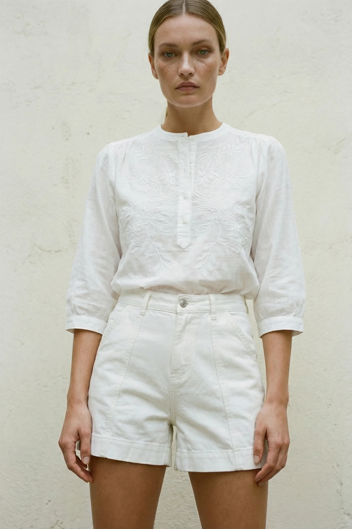 Jane White Embroidered Blouse