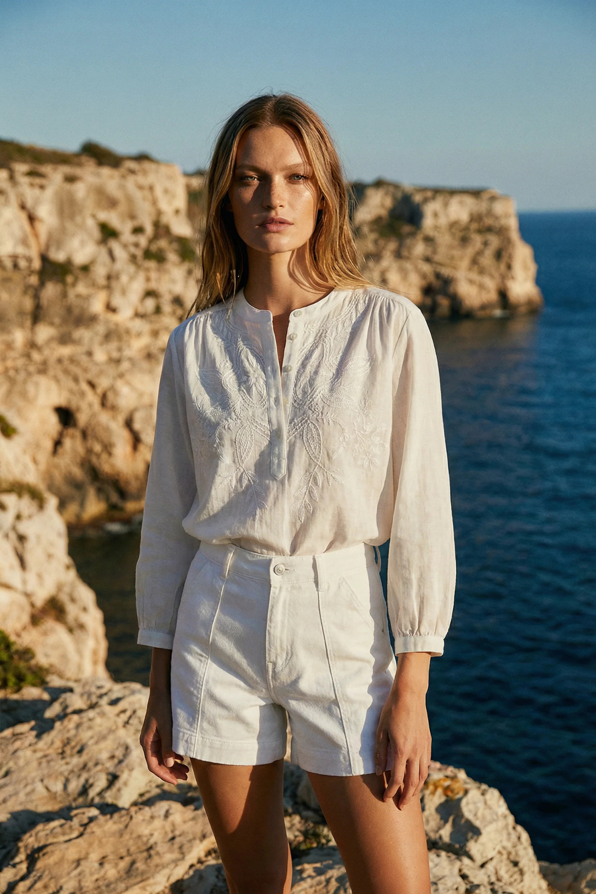 Jane White Embroidered Blouse