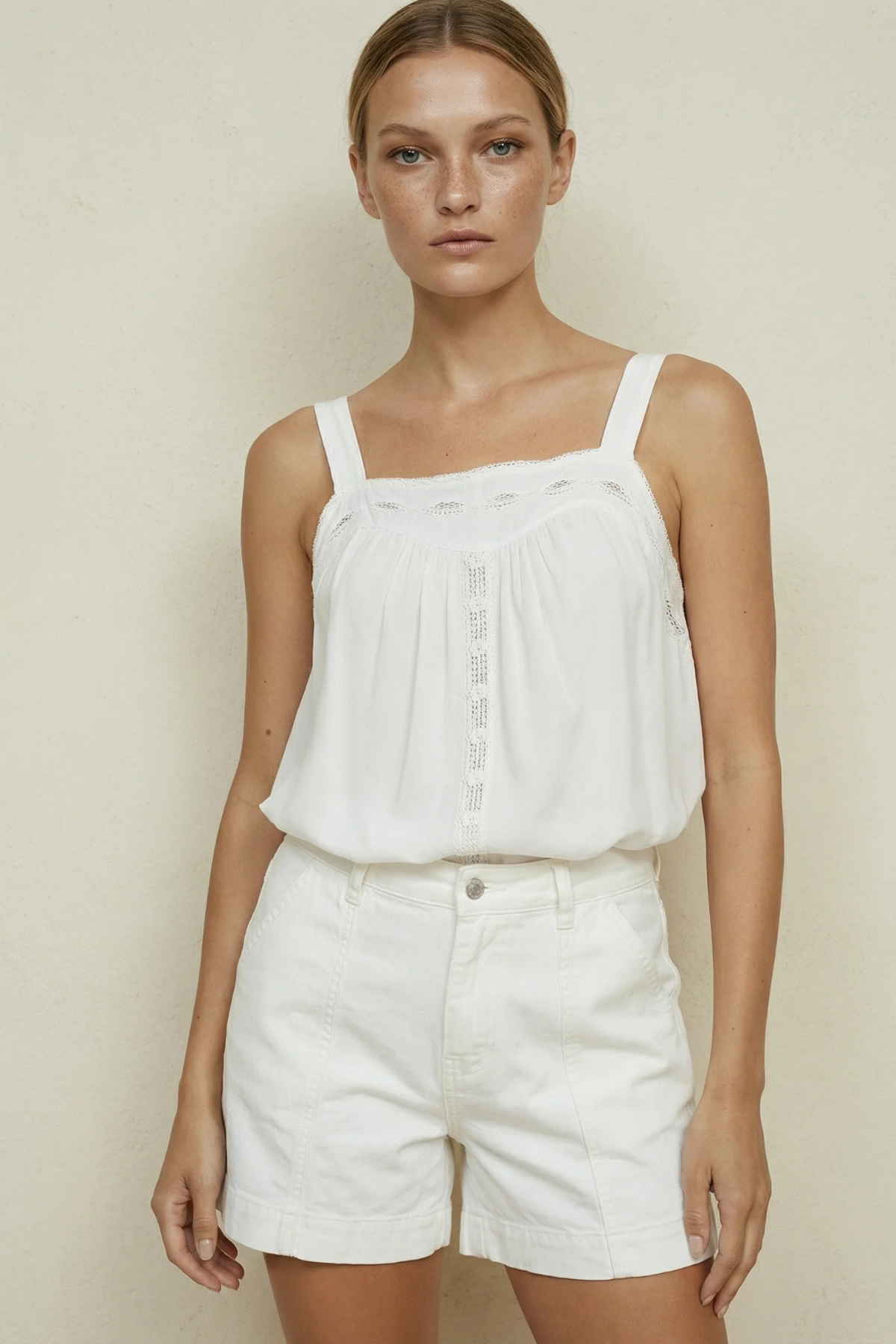 Nina Linen Cami White