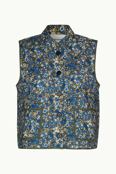 Cairo Quilted Vest Blue Floral