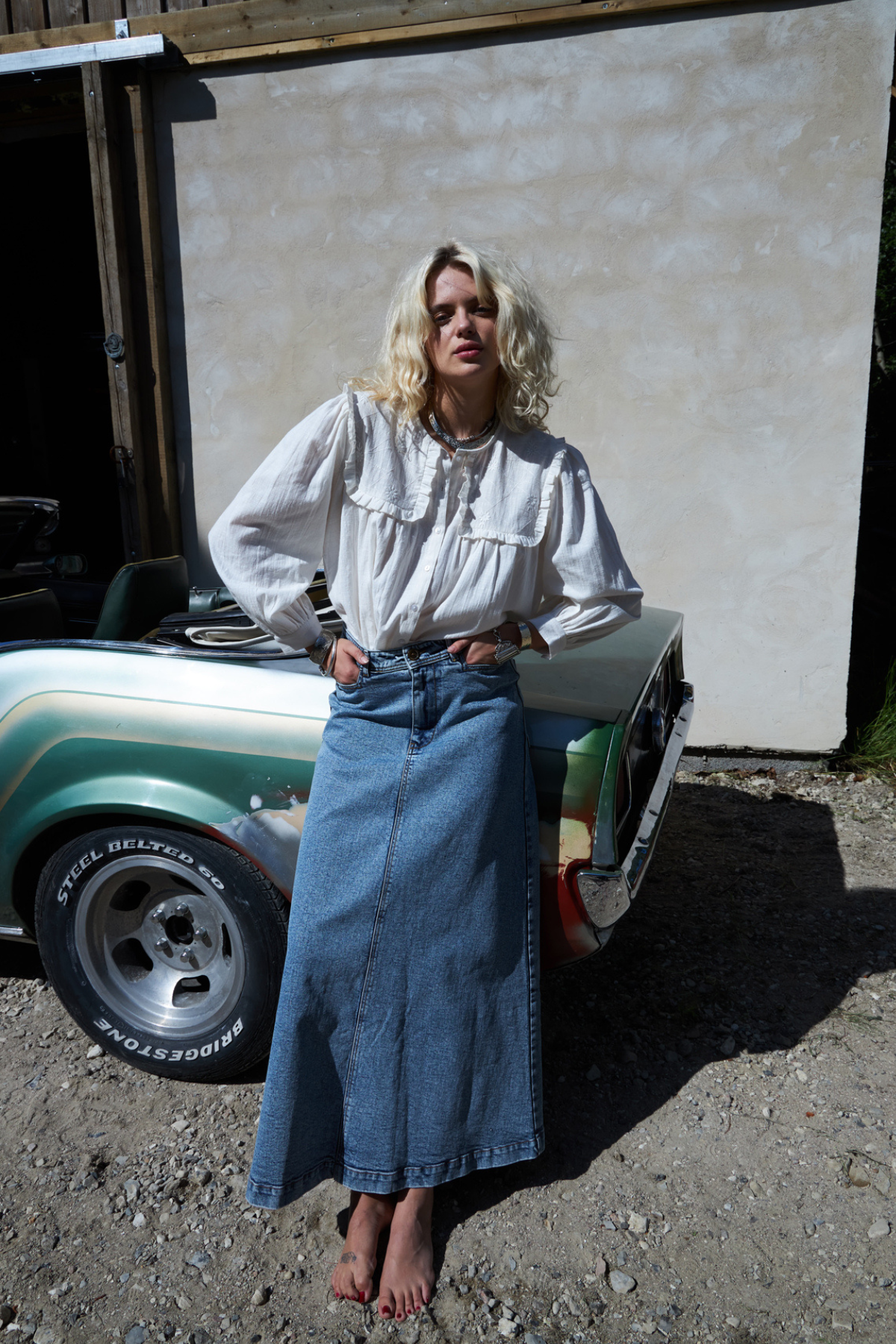 Luna Denim Maxi Skirt