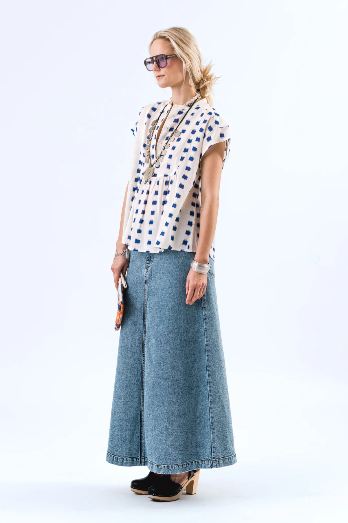 Luna Denim Maxi Skirt