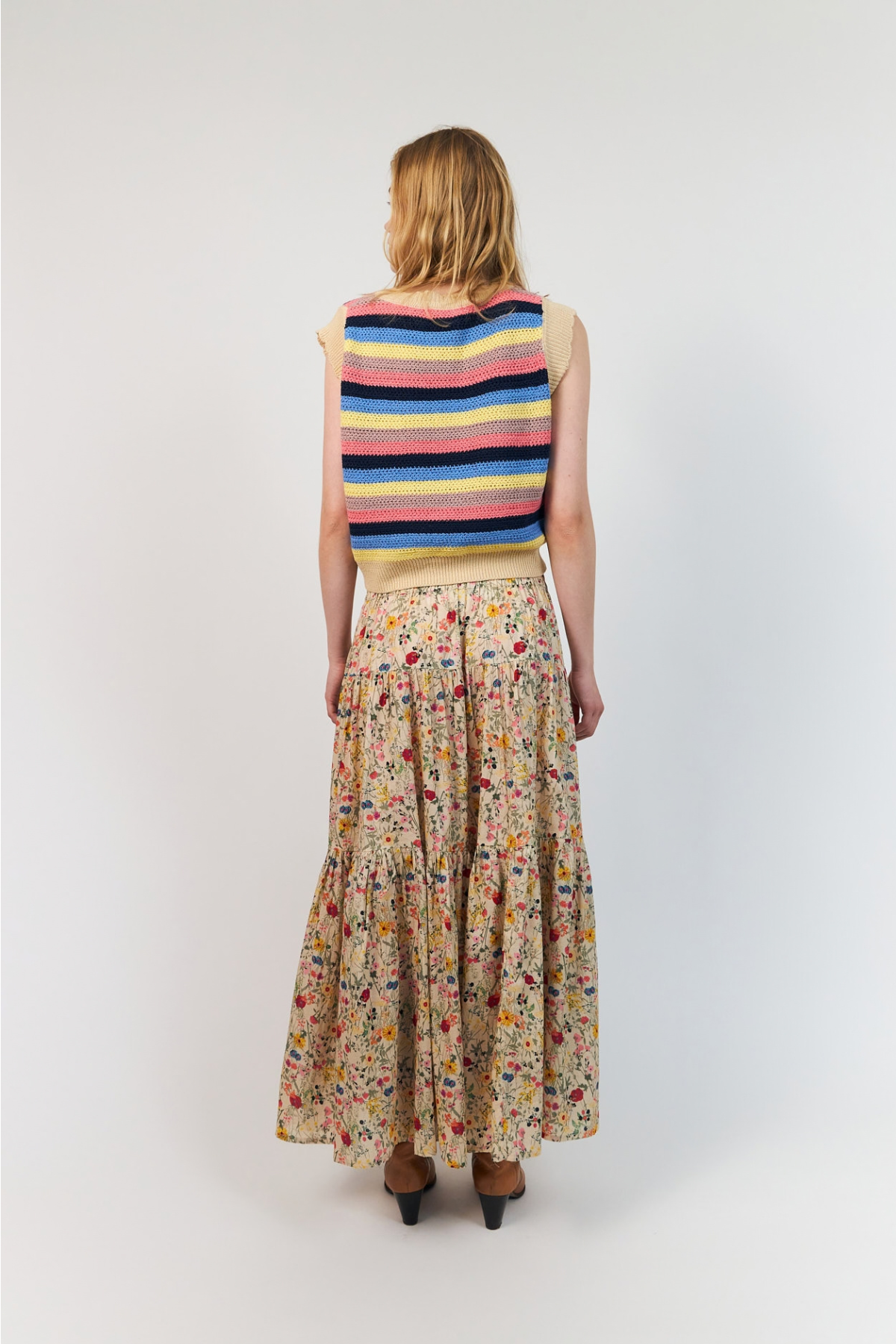 Sunset Maxi Skirt Flower Print