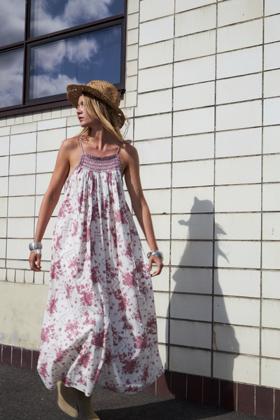 Ango Maxi Dress Pink Floral