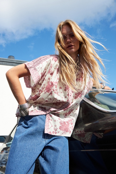 Badal Blouse Pink Floral