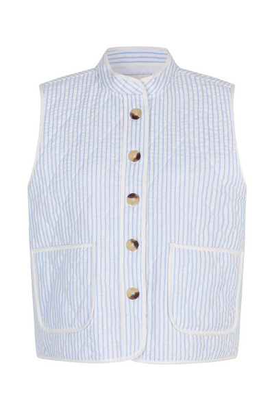 Cairo Quilted Vest Blue Stripe