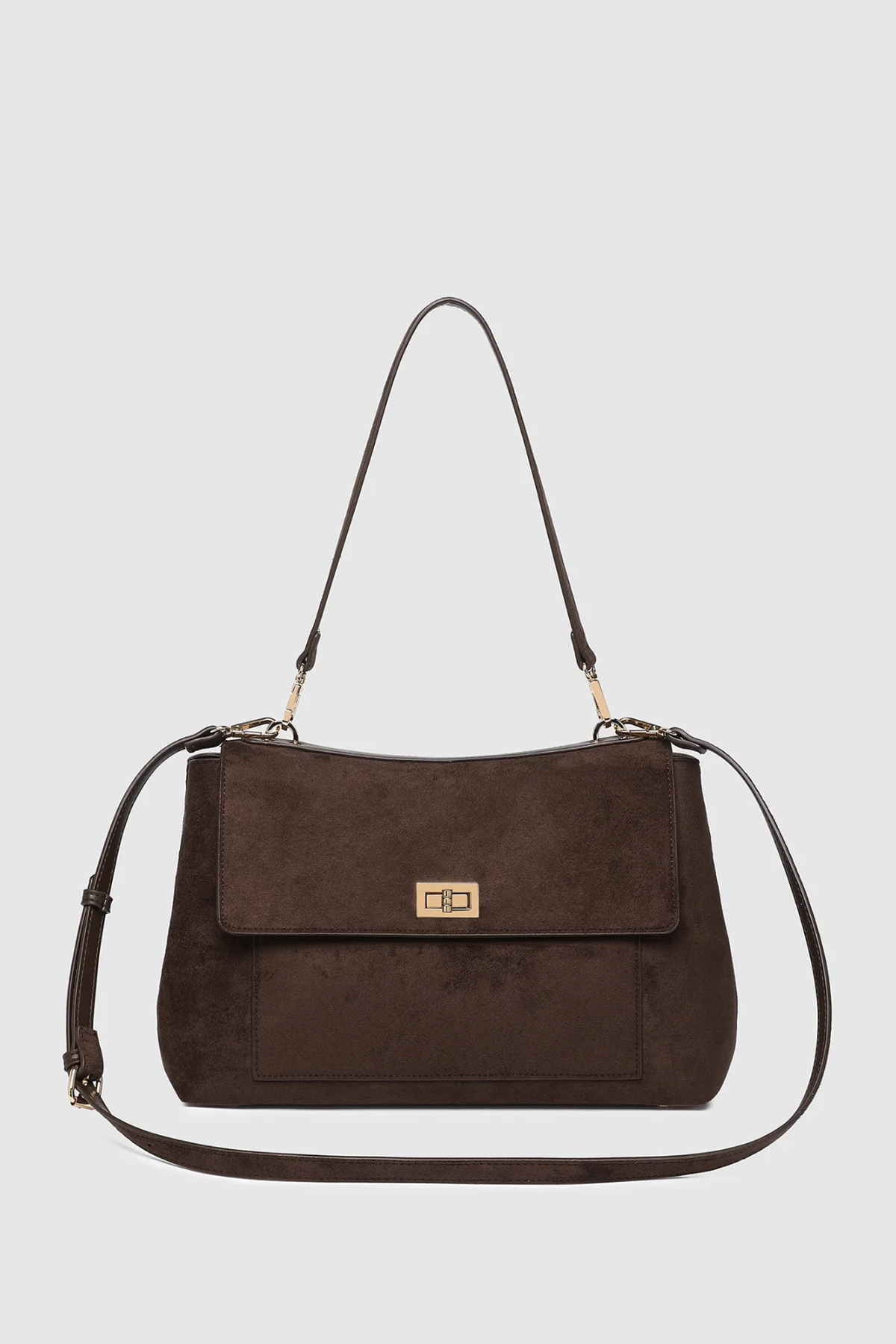 Arden Suedette Shoulder Bag Chocolate