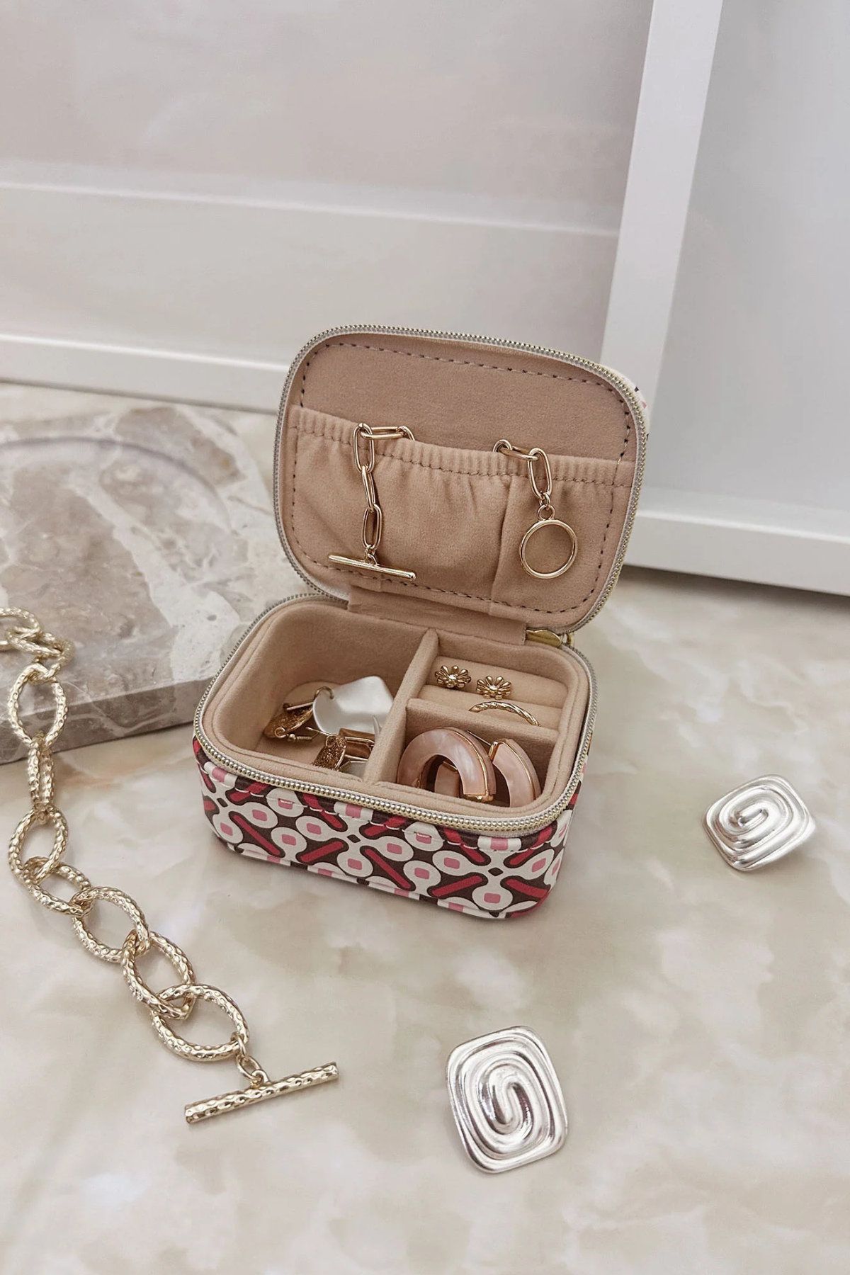Suzie Jewellery Box Retro Pink