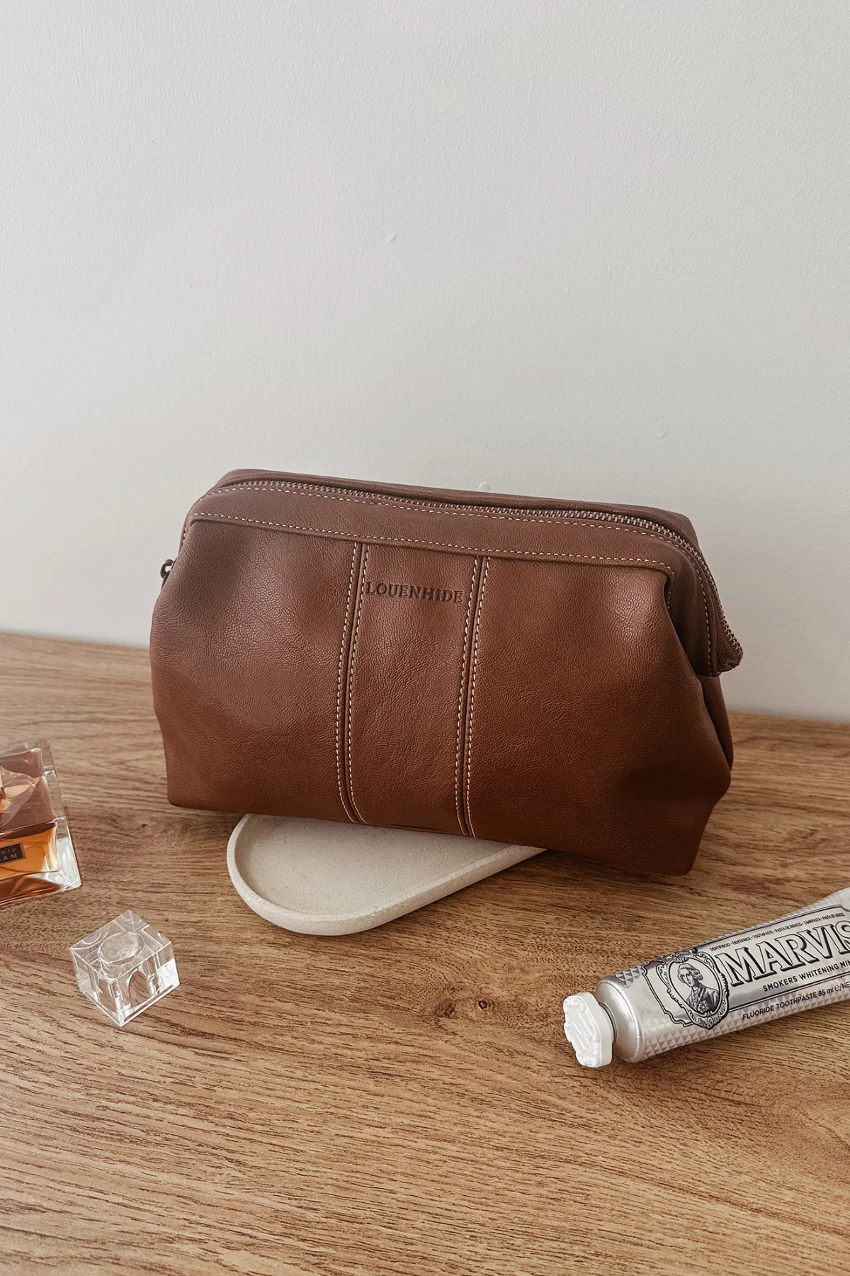 Albie Cosmetic Case Saddle Cognac