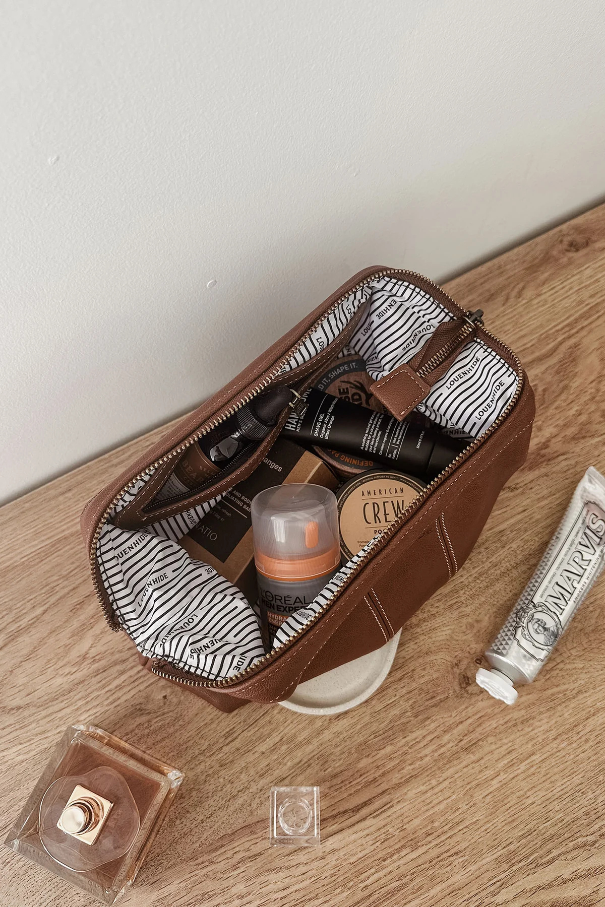 Albie Cosmetic Case Saddle Cognac