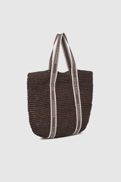 Bali Beach Bag Chocolate Raffia