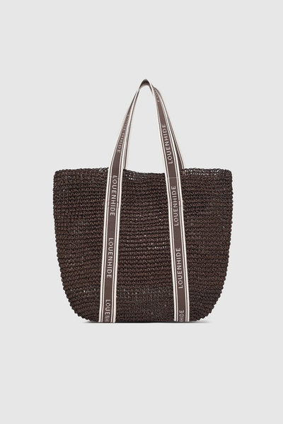 Bali Beach Bag Chocolate Raffia
