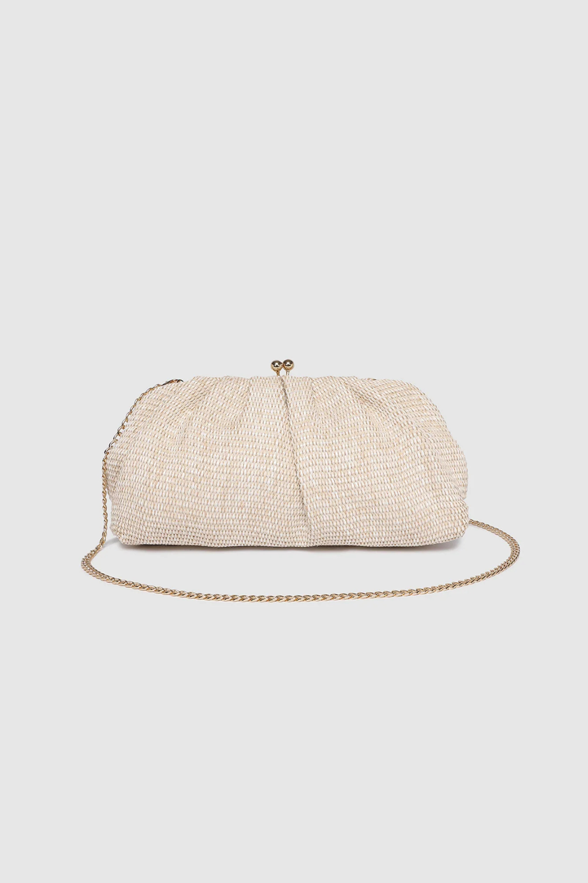 Goldie Clutch Raffia Vanilla