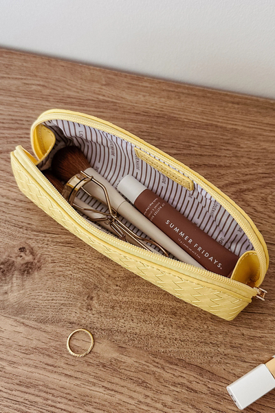 Jayne Woven Makeup Bag Butter Yellow