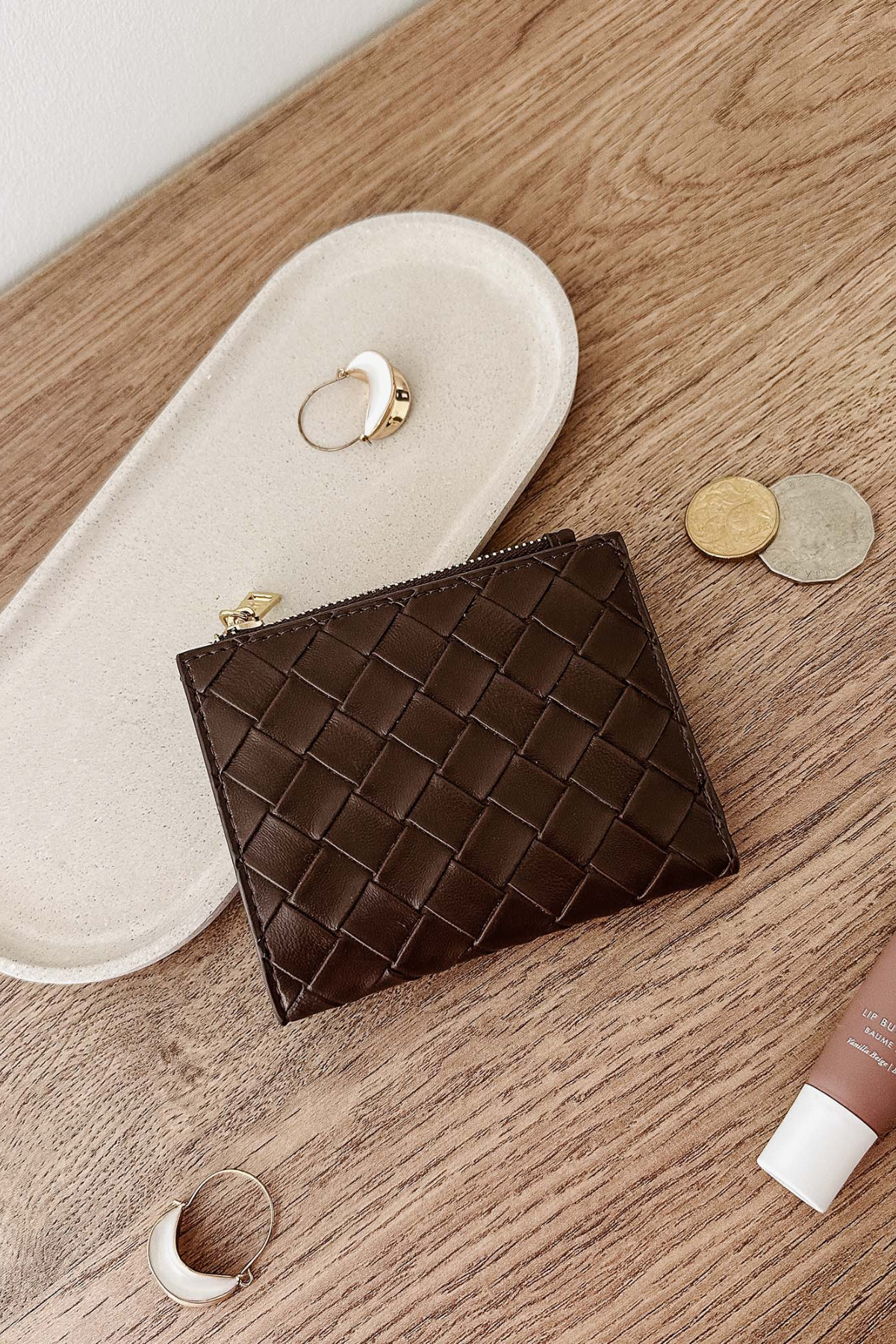 Lily Woven Wallet Chocolate