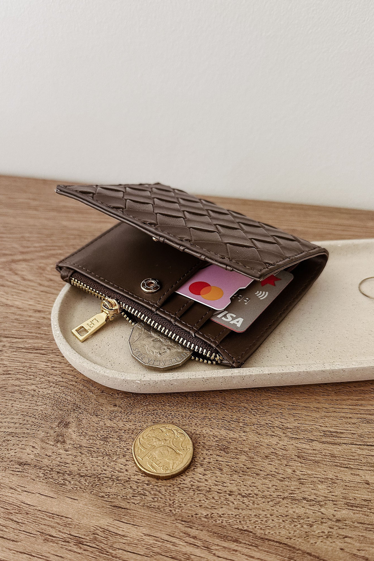 Lily Woven Wallet Chocolate