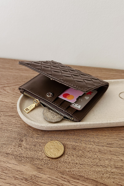 Lily Woven Wallet Chocolate