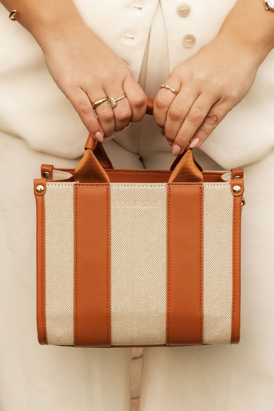 Manhattan Mini Tote Bag Natural Canvas