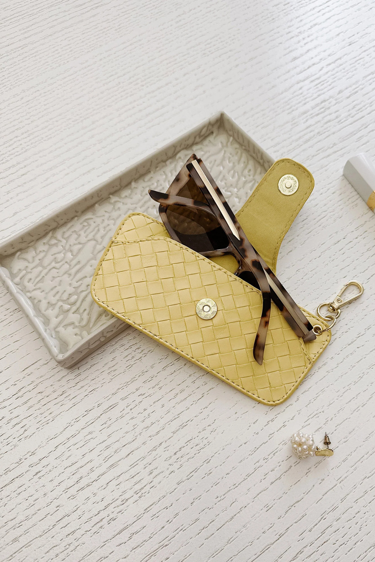 Skittle Sunglass Case Woven Butter Yellow