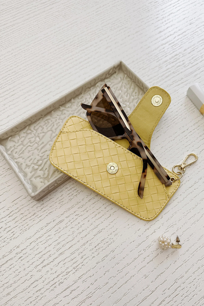 Skittle Sunglass Case Woven Butter Yellow