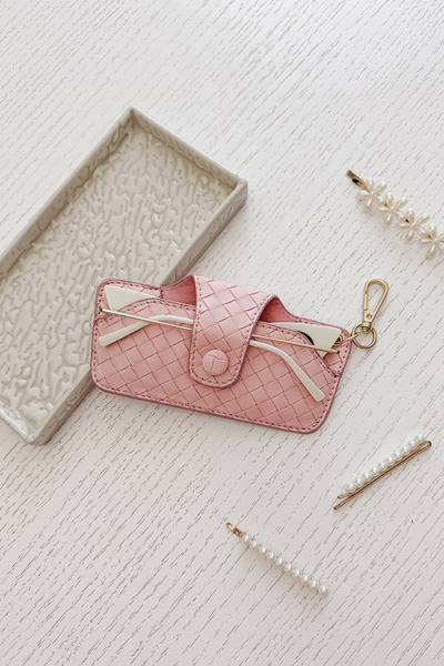 Skittle Sunglass Case Woven Pink