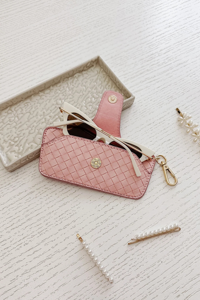 Skittle Sunglass Case Woven Pink