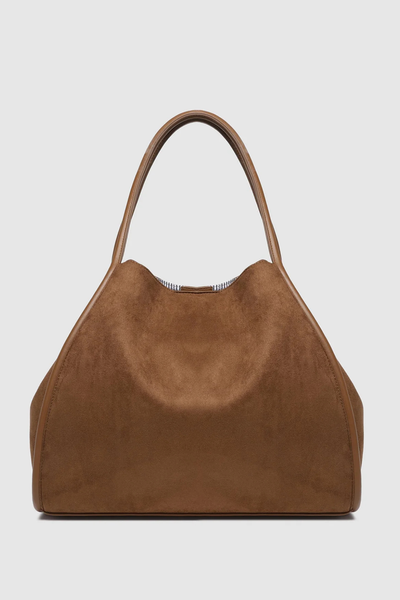 Sutton Suedette Shoulder Bag Tan