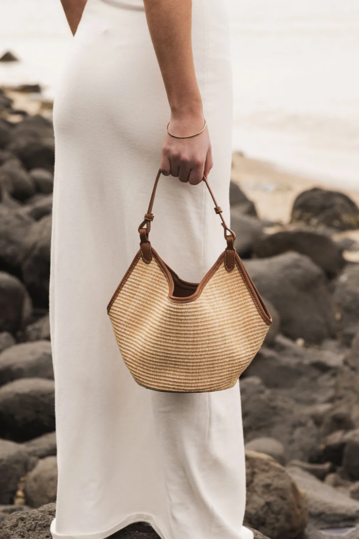 Taya Mini Tote Bag Raffia Tan