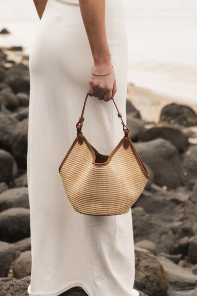 Taya Mini Tote Bag Raffia Tan