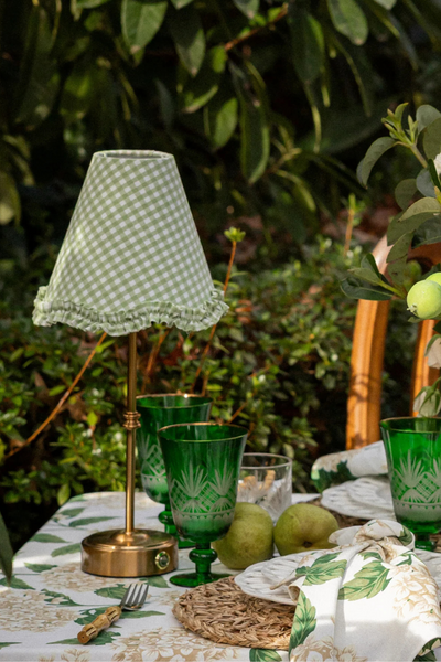 Apple Gingham Scallop Ruffle Lamp Shade