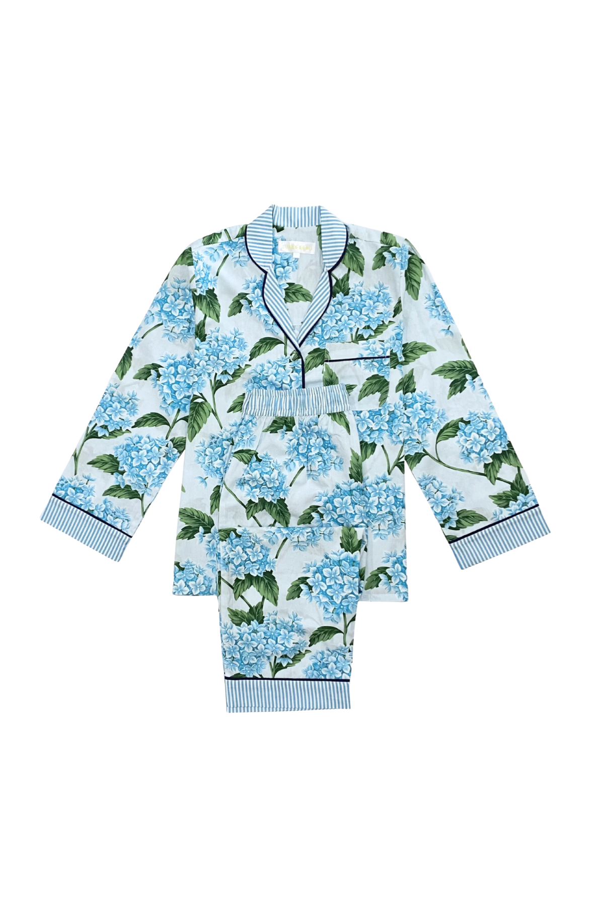 Blue Hydrangea Long Sleeve Pyjama Set