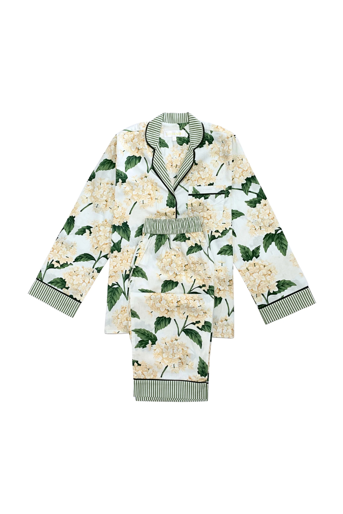 Cream Hydrangea Long Sleeve Pyjama Set