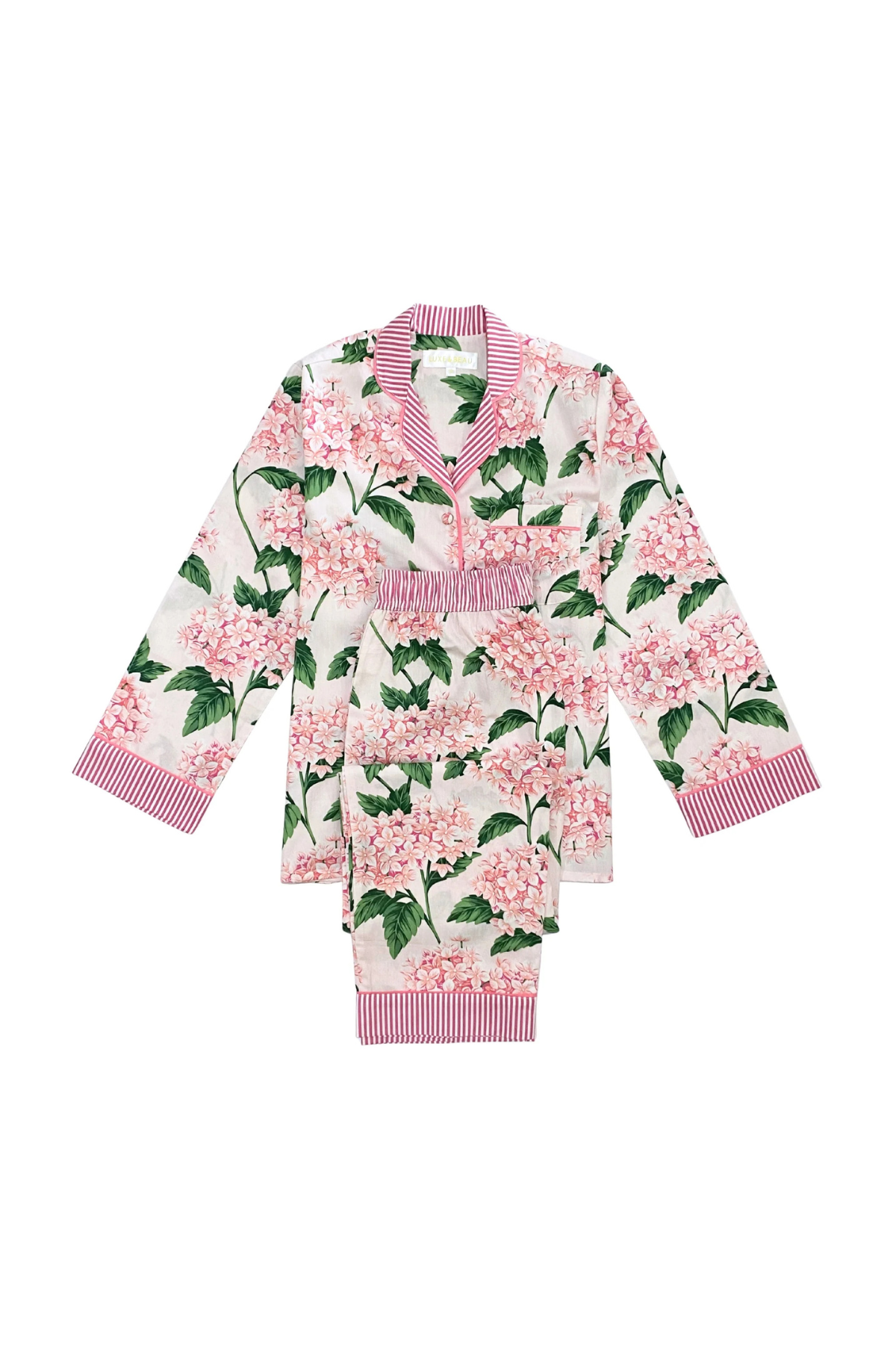 Pink Hydrangea Long Sleeve Pyjama Set
