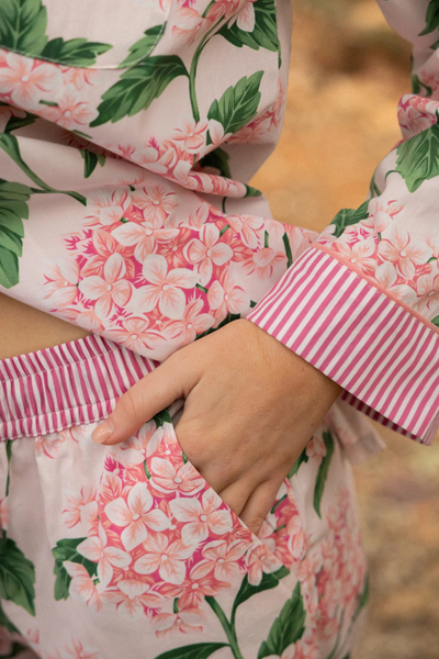 Pink Hydrangea Long Sleeve Pyjama Set