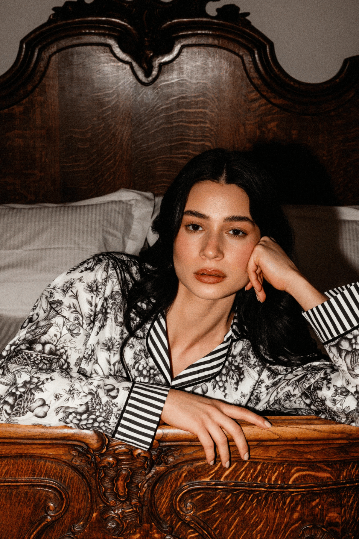 Black Toile Long Sleeve Pyjama Set